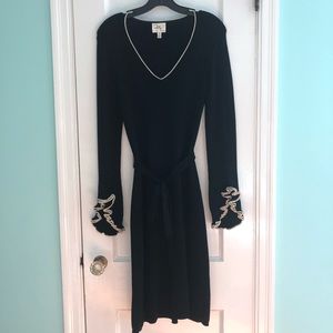 Black Knit Milly Tie-Waist Dress